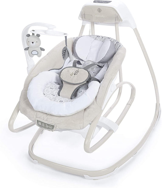 Ingenuity Smart Size Taylor Teddy 10639 – Luhatëse Elektrike dhe Relaksuese 2-në-1 për Bebe