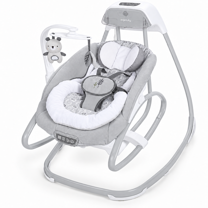 Ingenuity Smart Size Taylor Teddy 10639 – Luhatëse Elektrike dhe Relaksuese 2-në-1 për Bebe