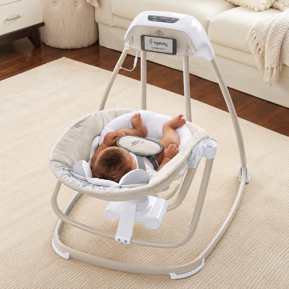 Ingenuity Smart Size Taylor Teddy 10639 – Luhatëse Elektrike dhe Relaksuese 2-në-1 për Bebe