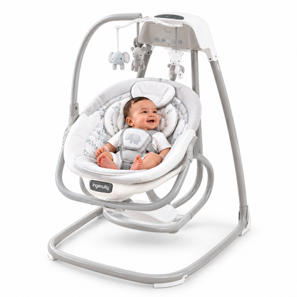 Ingenuity Smart Size Taylor Teddy 10639 – Luhatëse Elektrike dhe Relaksuese 2-në-1 për Bebe