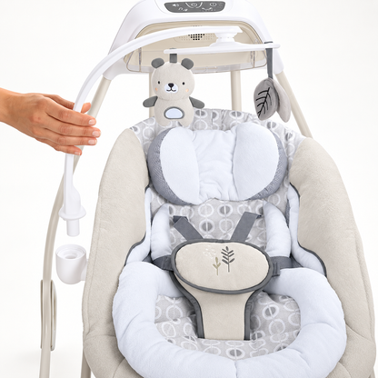 Ingenuity Smart Size Taylor Teddy 10639 – Luhatëse Elektrike dhe Relaksuese 2-në-1 për Bebe