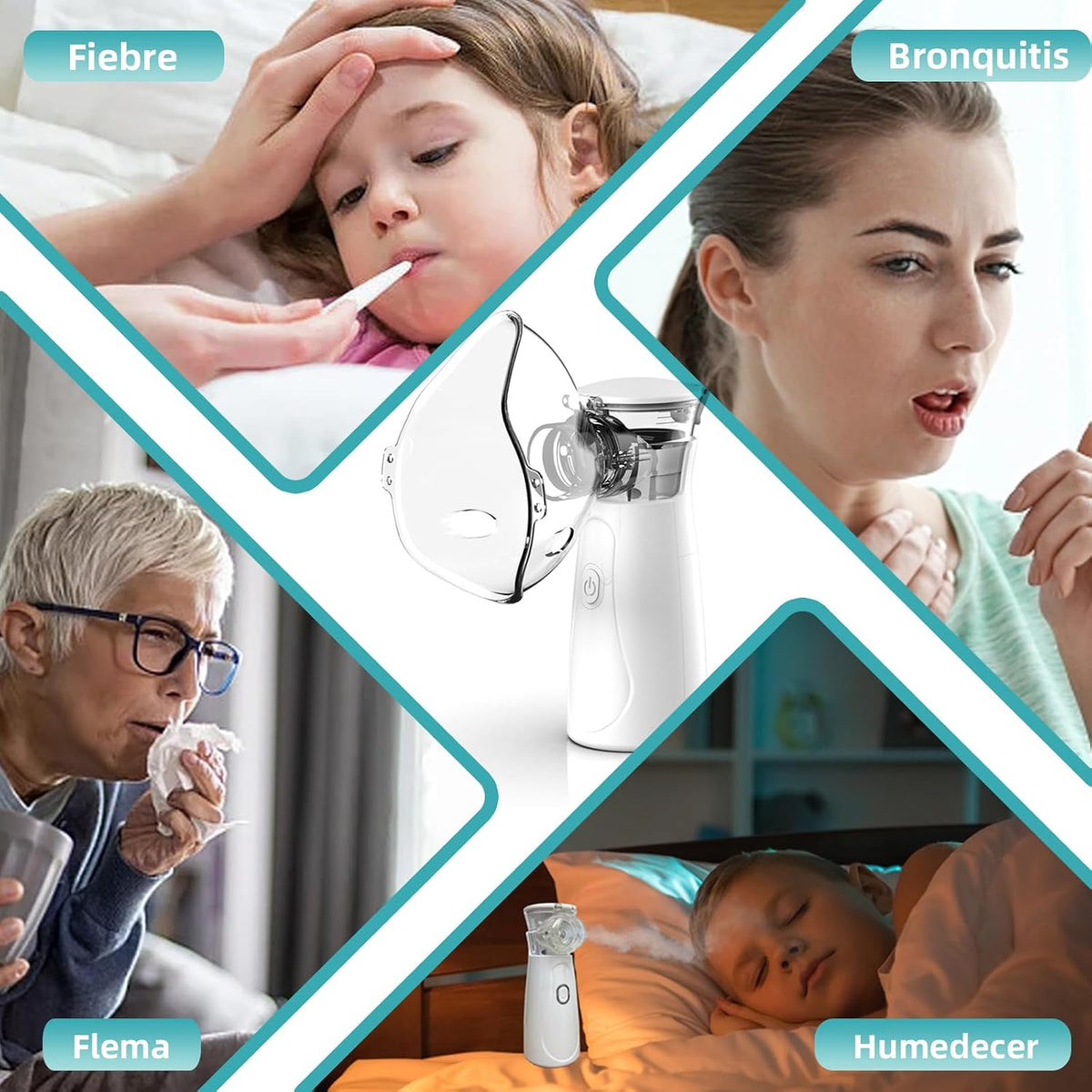 Inhalator Elektrik Mesh – Nebulizator Portativ për Fëmijë dhe të Rritur me Teknologji të Avancuar të Inhalimit