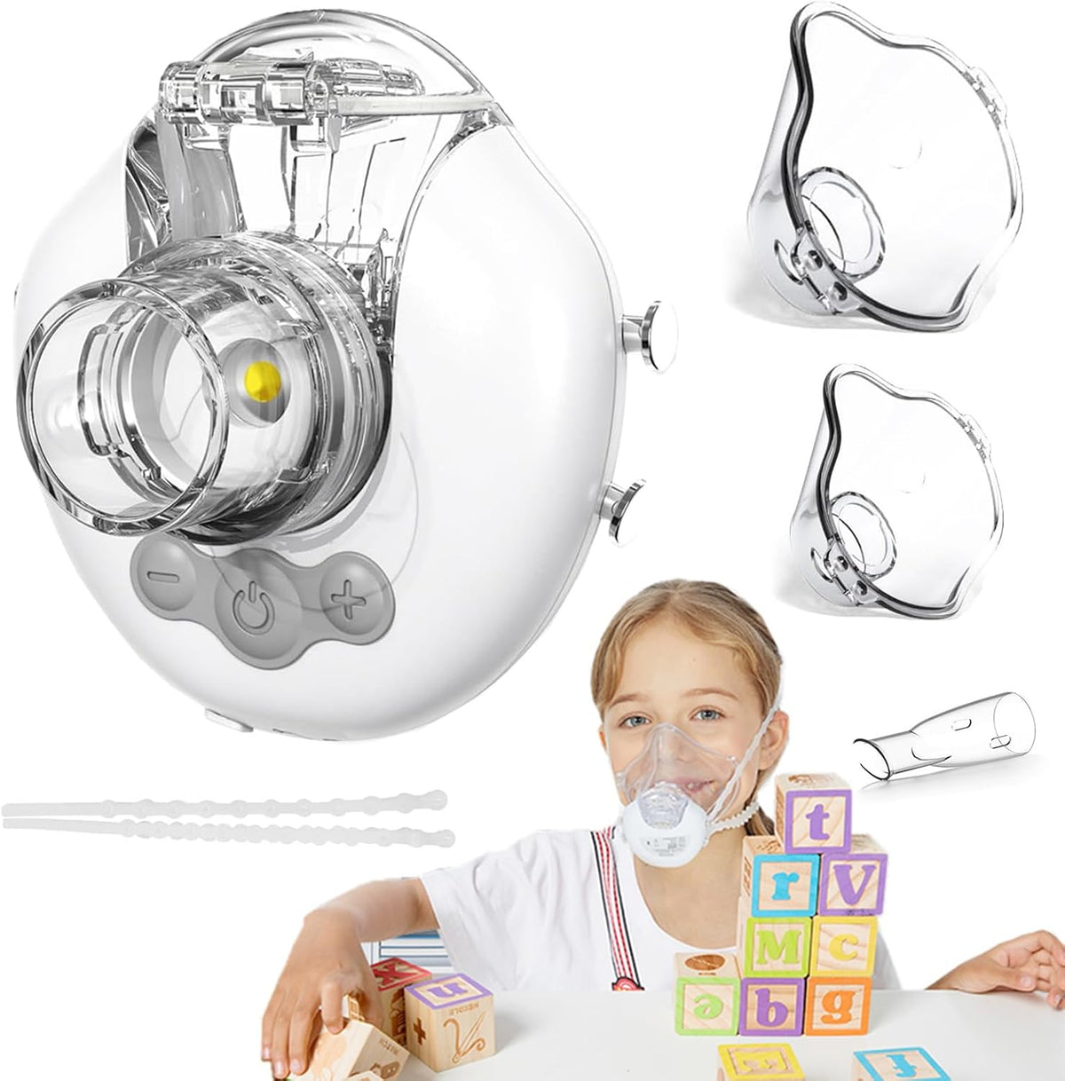 Inhalator Elektrik për Fëmijë dhe të Rritur me Intensitet të Rregullueshëm dhe 2 Membrana Nebulizimi