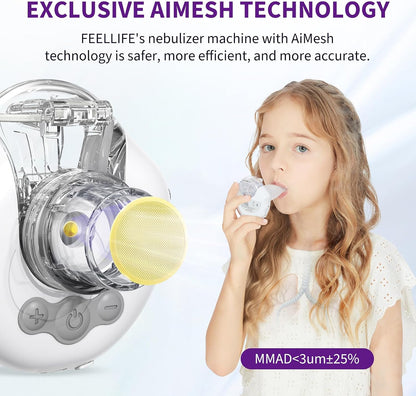 Inhalator Elektrik për Fëmijë dhe të Rritur me Intensitet të Rregullueshëm dhe 2 Membrana Nebulizimi