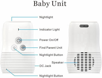 Interfon Audio për Bebe 2.4 GHz – Komunikim Dykahësh dhe Dritë Nate