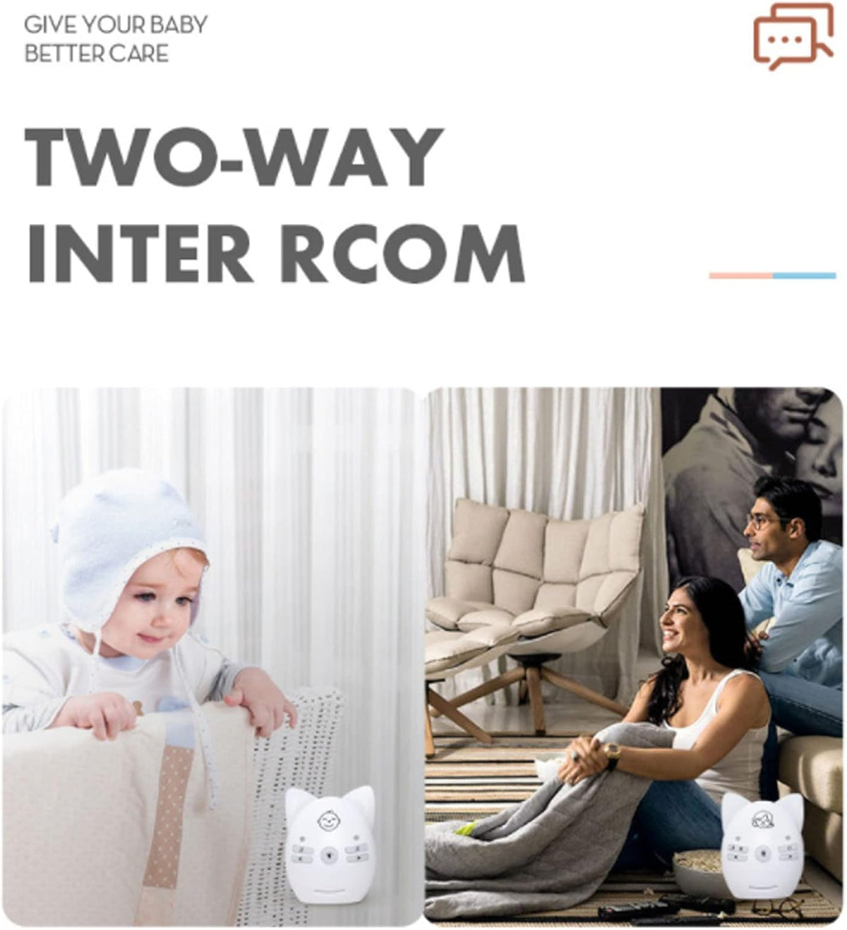 Interfon Audio Digjital për Bebe – Sinjal me Rreze të Gjatë dhe Dritë Nate