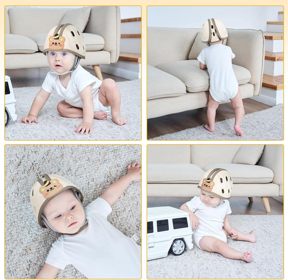 Kapelë Mbrojtëse për Kokën e Bebes, 0–48 Muaj – Baby Bear Safety Helmet