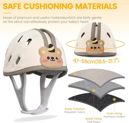 Kapelë Mbrojtëse për Kokën e Bebes, 0–48 Muaj – Baby Bear Safety Helmet
