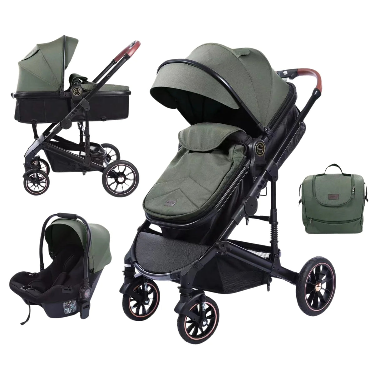 Karrocë Burbay H6 – Set 3 në 1 për Bebe