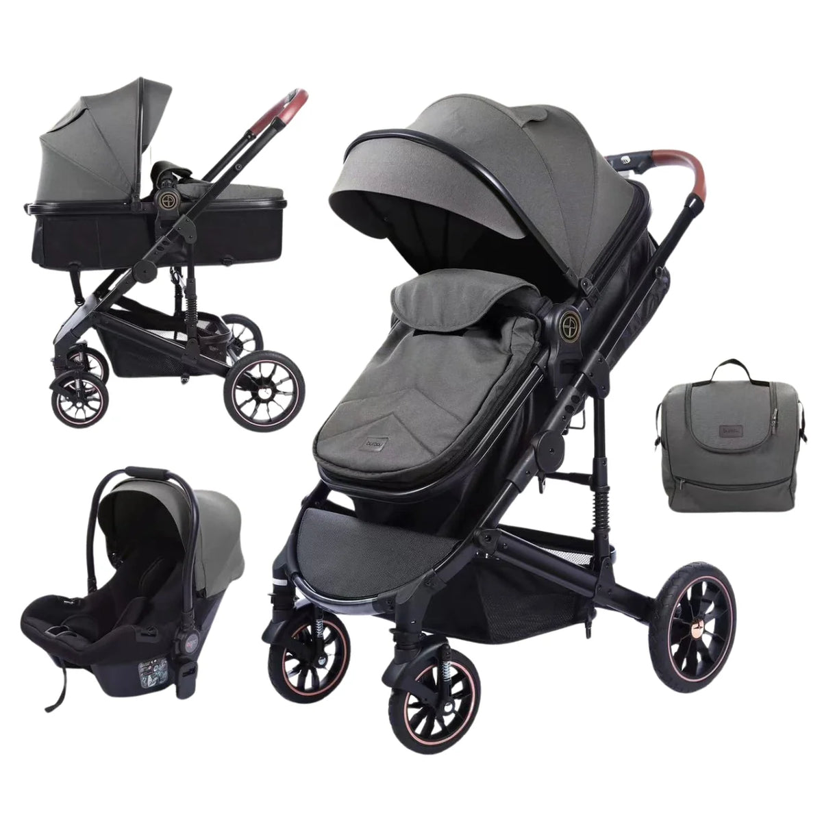 Karrocë Burbay H6 – Set 3 në 1 për Bebe