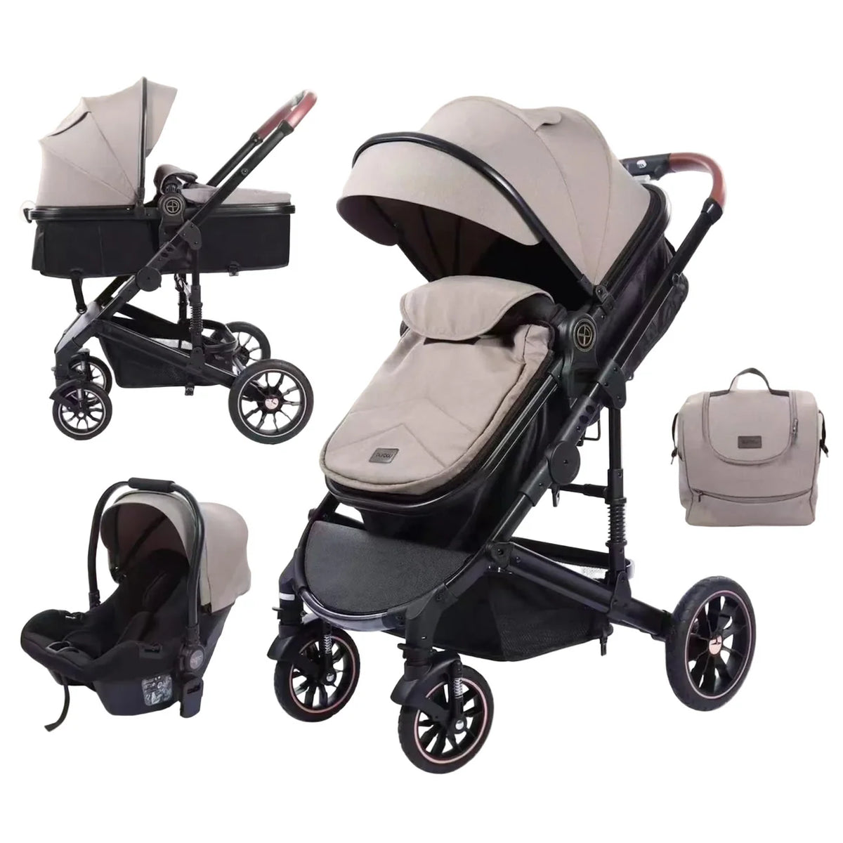 Karrocë Burbay H6 – Set 3 në 1 për Bebe
