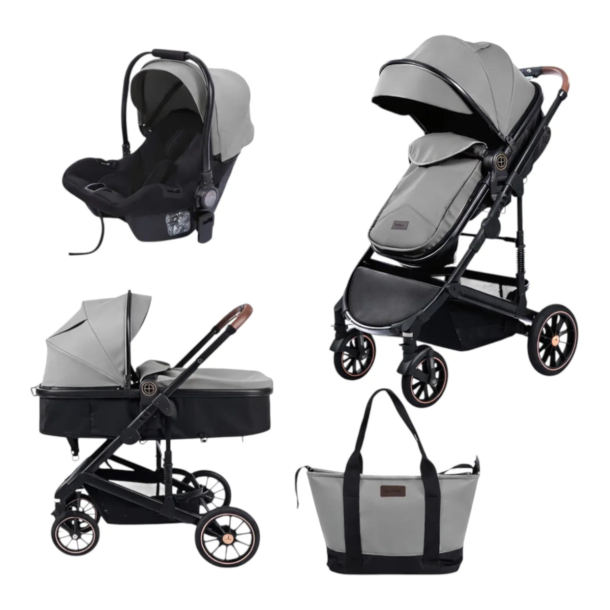 Karrocë Burbay H6 PU – Set 3 në 1