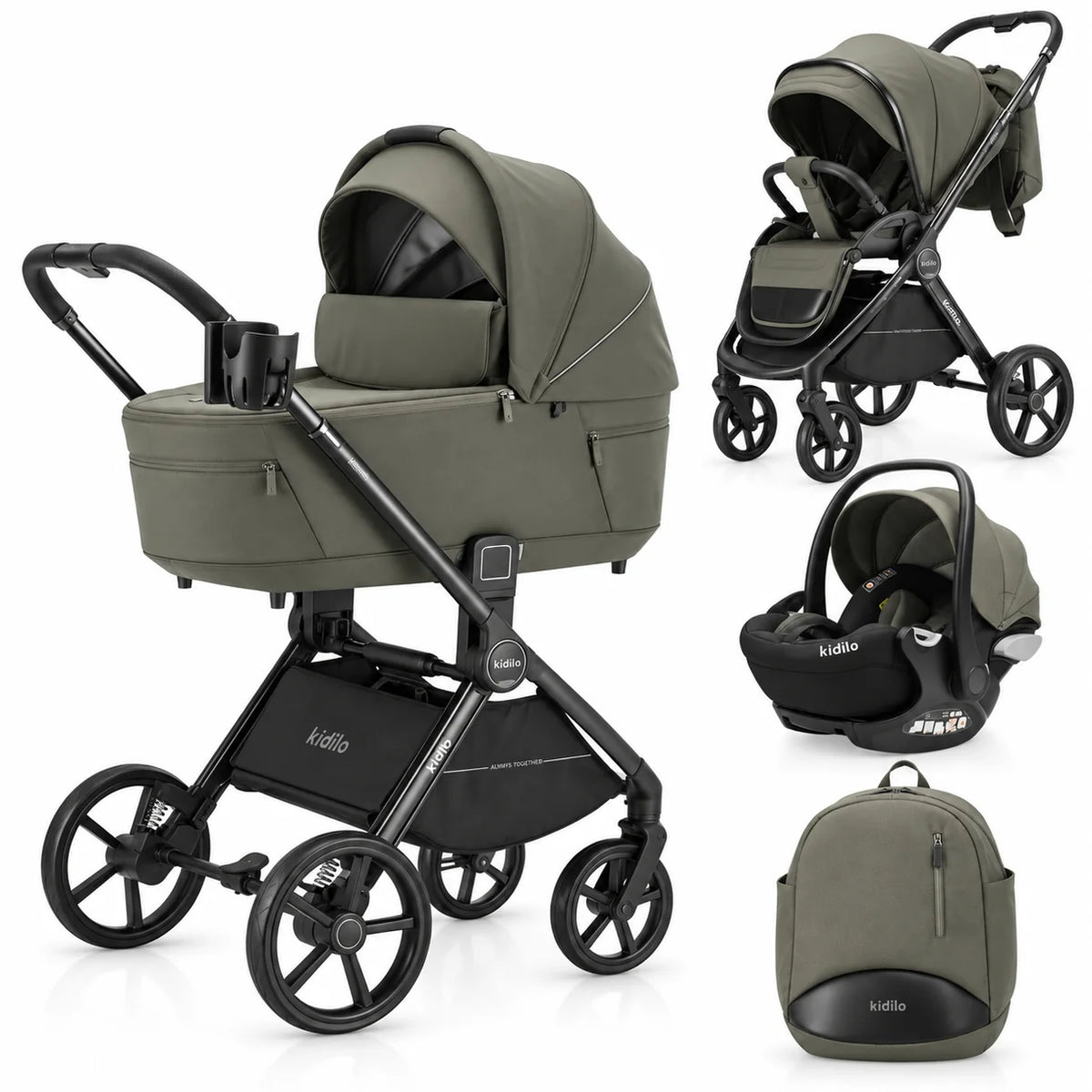 Karrocë Kidilo Ancona – Set 4 në 1 për Bebe