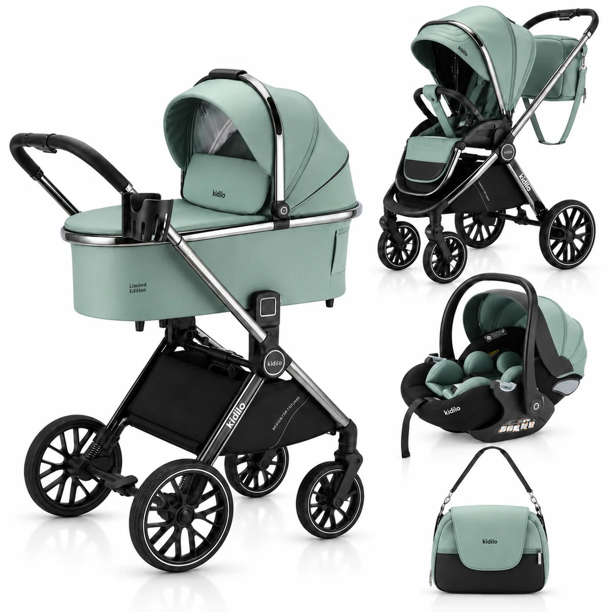 Karrocë Kidilo Genova – Set 4 në 1 për Bebe