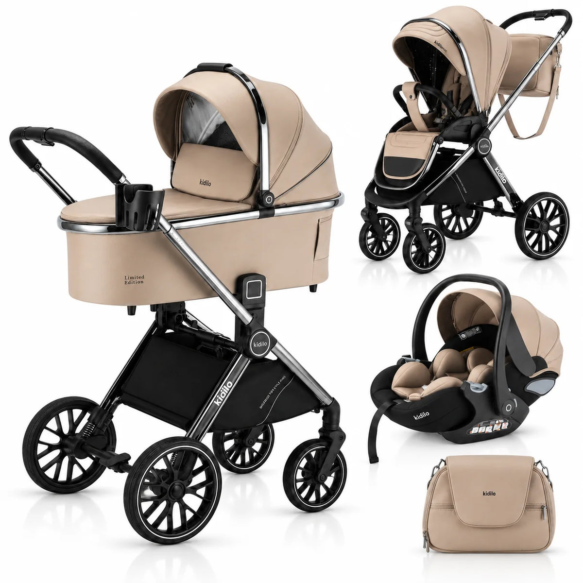 Karrocë Kidilo Genova – Set 4 në 1 për Bebe