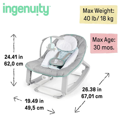 Keep Cozy Ulëse Relaksuese 3-në-1 për Bebe – Luhatëse, Vibruese dhe Ulëse për Fëmijë 0–30 Muaj