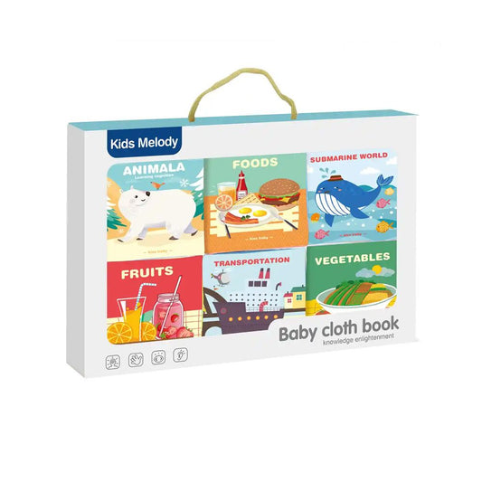 Kids Melody Play House Series – Set me 6 Libra Edukativë prej Pëlhure për Bebe 0M+