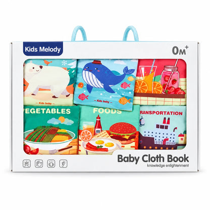 Kids Melody Play House Series – Set me 6 Libra Edukativë prej Pëlhure për Bebe 0M+