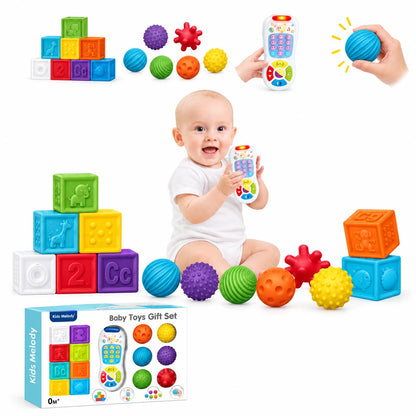 Kids Melody Set Interaktiv me 15 Lodra për Bebe – Kube me Kafshë dhe Telekomandë Muzikore
