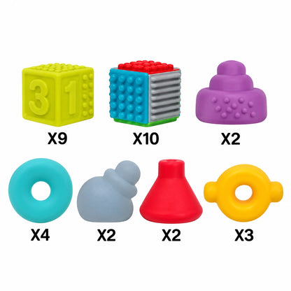 Kids Melody Set Shqisor për të Porsalindur – 32 Lodra të Buta prej Gome, 0M+