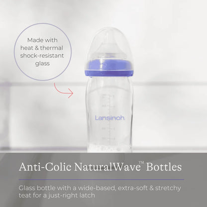 Lansinoh Glass Feeding Bottle 240 ml – Shishe Qelqi Anti-Colic