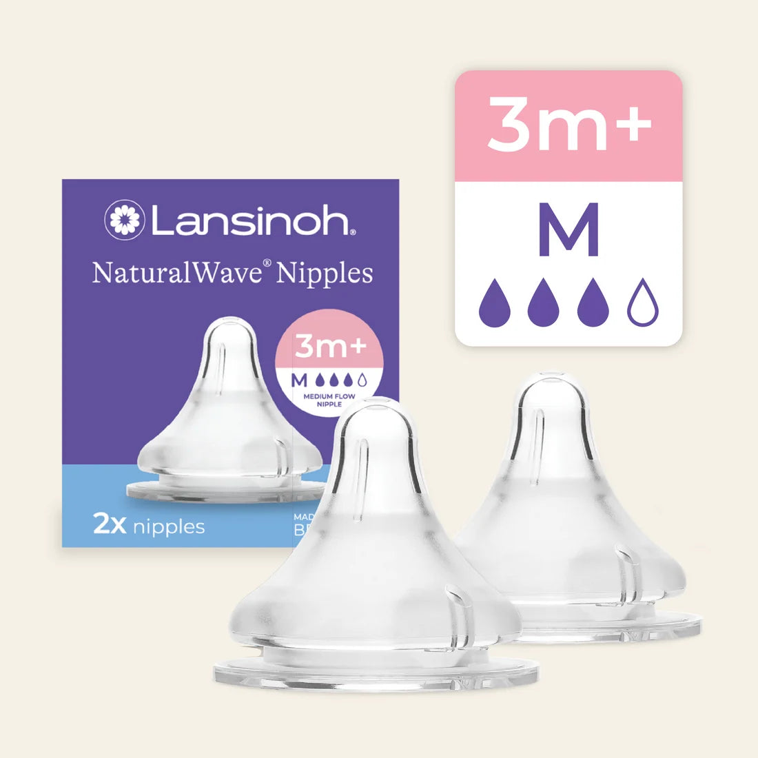 Lansinoh NaturalWave Thithka Silikoni për Shishe – 2 Copë – imazhi 4