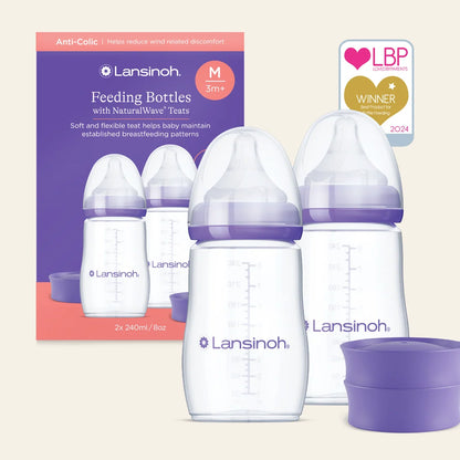 Lansinoh Shishe Anti-Colic Ushqimi 240 ml – Set 2 Copë