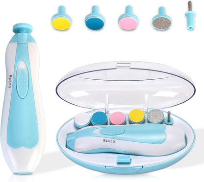 Limë Elektrike për Thonjtë e Bebes me Dritë dhe 6 Koka
