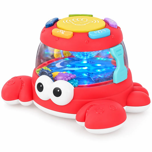 Lodër Gaforre Interaktive që Flet, Lëviz dhe Luan Muzikë – Funny Crab Magic Music Series