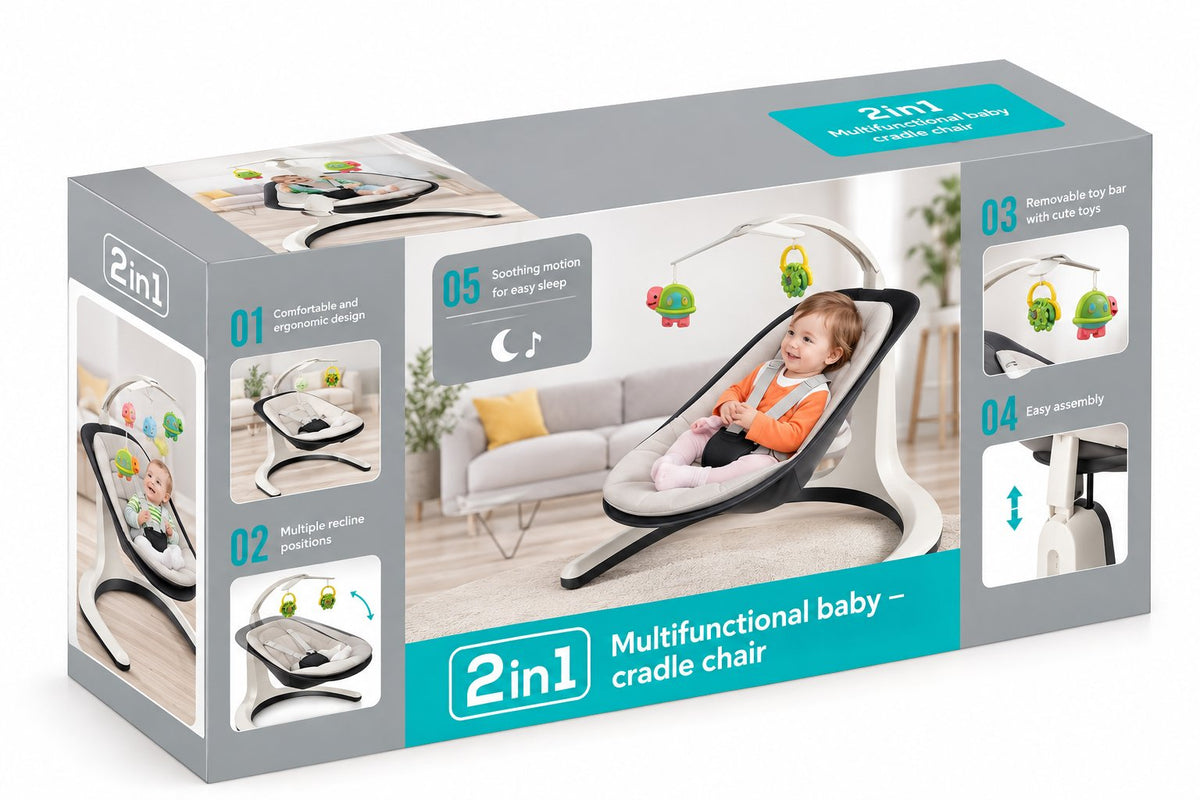 Luhatëse për Bebe 2 në 1 Yaya Duck Babylove – 360°, Muzikë & Vibrim