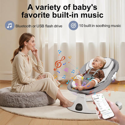 Luhatëse Elektrike Comfort 3 në 1 – Luhatëse & Karrige Rocking, Gri