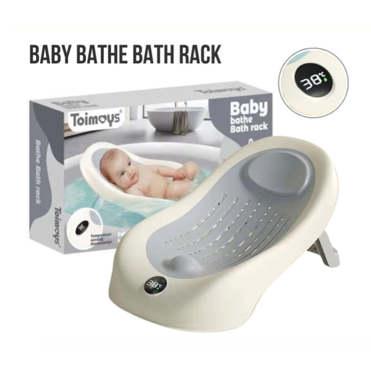 Mbështetëse Banje për Bebe me Termometër – 52×28×20 cm – imazhi 3