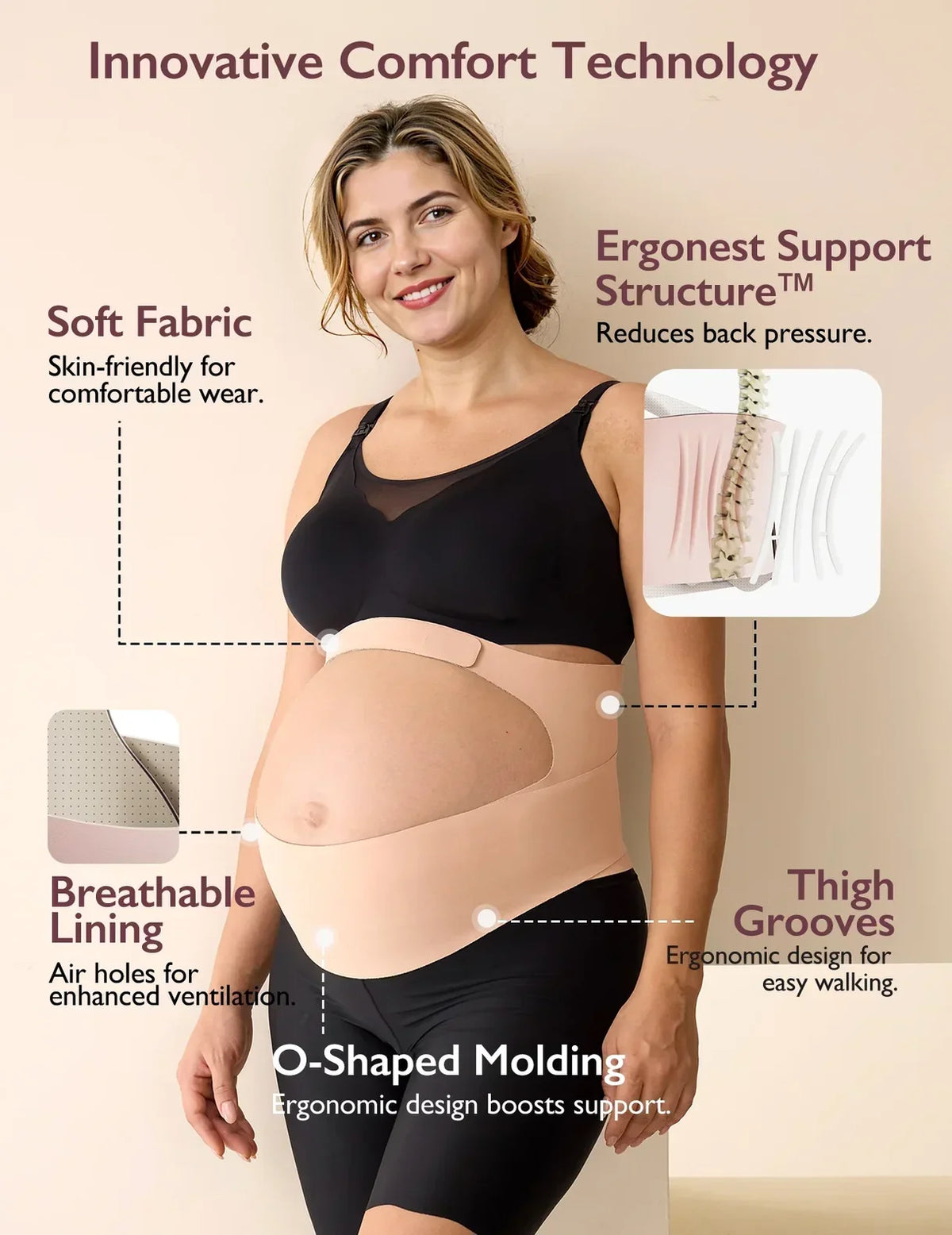 Momcozy BumpEase – Rrip Mbështetës për Barkun dhe Belin gjatë Shtatzënisë