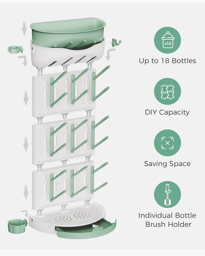 Momcozy DIY – Raft Tharës për Shishe të Bebeve, Kapacitet deri në 18 Shishe