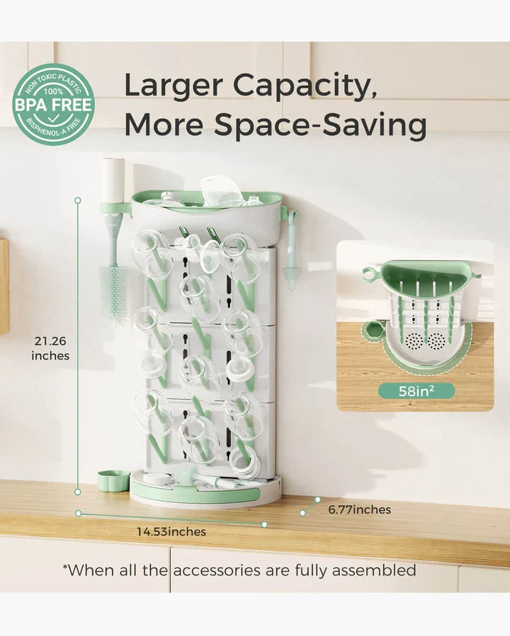 Momcozy DIY – Raft Tharës për Shishe të Bebeve, Kapacitet deri në 18 Shishe