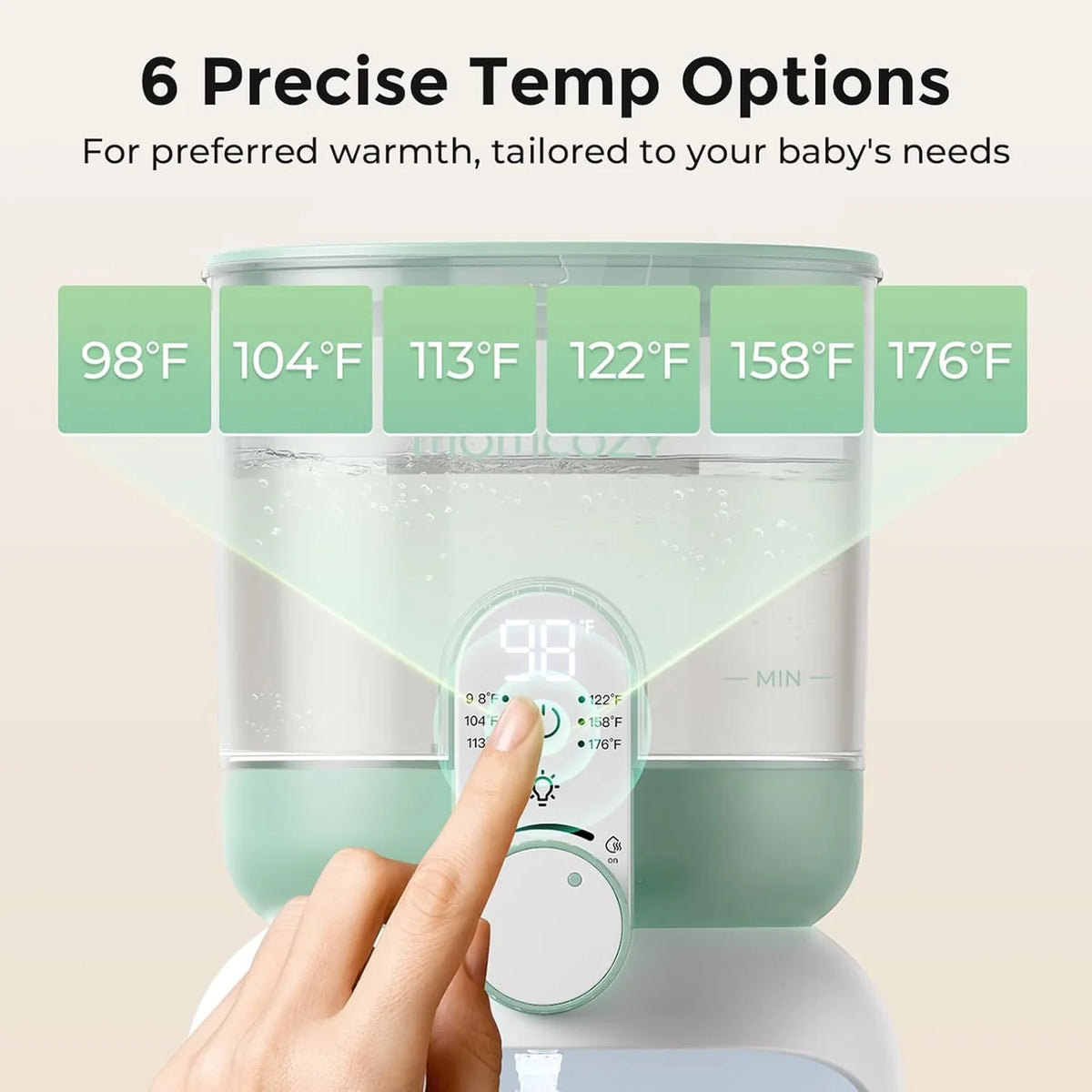 Momcozy FD03 Dual Lights – Ngrohës Uji për Bebe me Temperaturë Konstante dhe Ndriçim të Dyfishtë