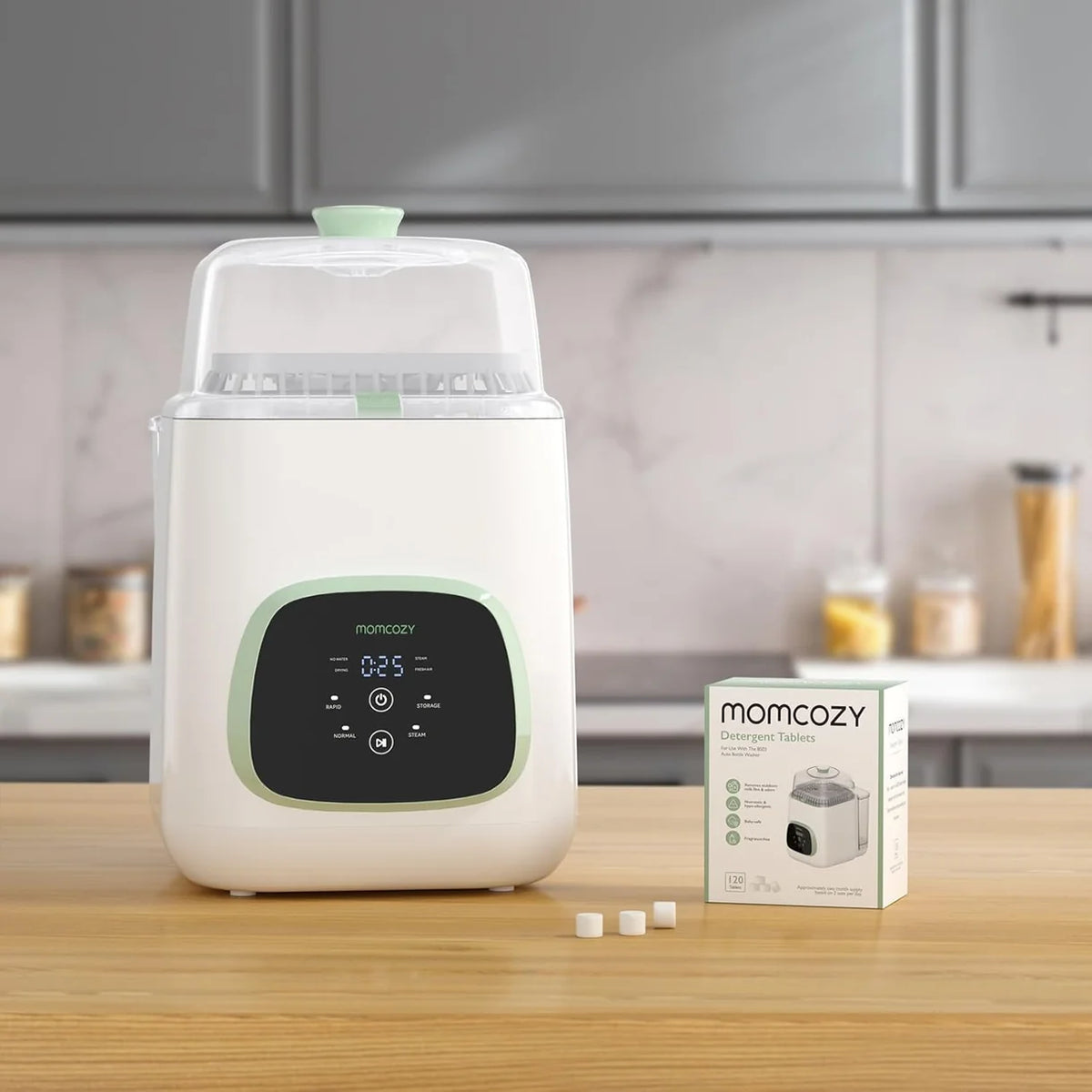 Momcozy KleanPal Pro – Tableta Pastrimi për Shishe dhe Aksesorë të Bebeve, 120 Copë