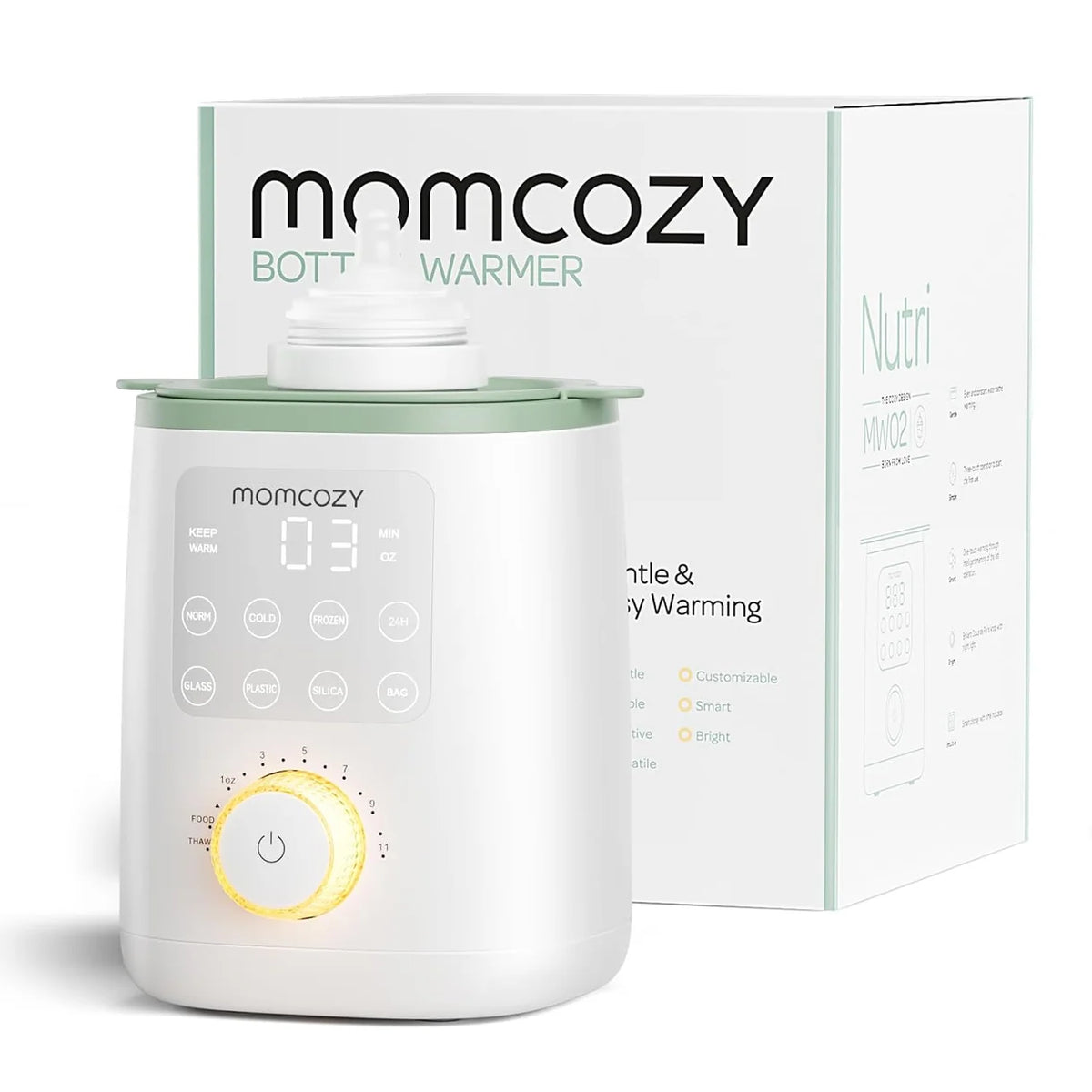 Momcozy MW02 Nutri Smart Analog – Ngrohës Multifunksional për Shishe të Bebeve, i Bardhë