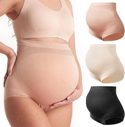 Momcozy PU003 – Brekë për Gra Shtatzëna me Bel të Lartë, Pa Qepje, 3 Copë