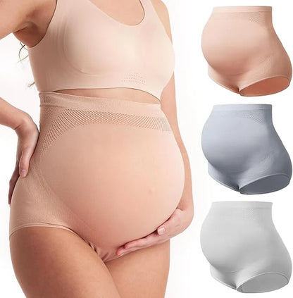 Momcozy PU003 – Brekë për Gra Shtatzëna me Bel të Lartë, Pa Qepje, 3 Copë