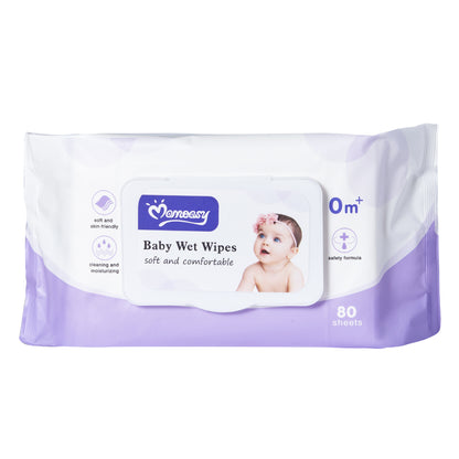 Momeasy – Peceta të Lagura për Bebe, Pa Alkool – 80 Copë