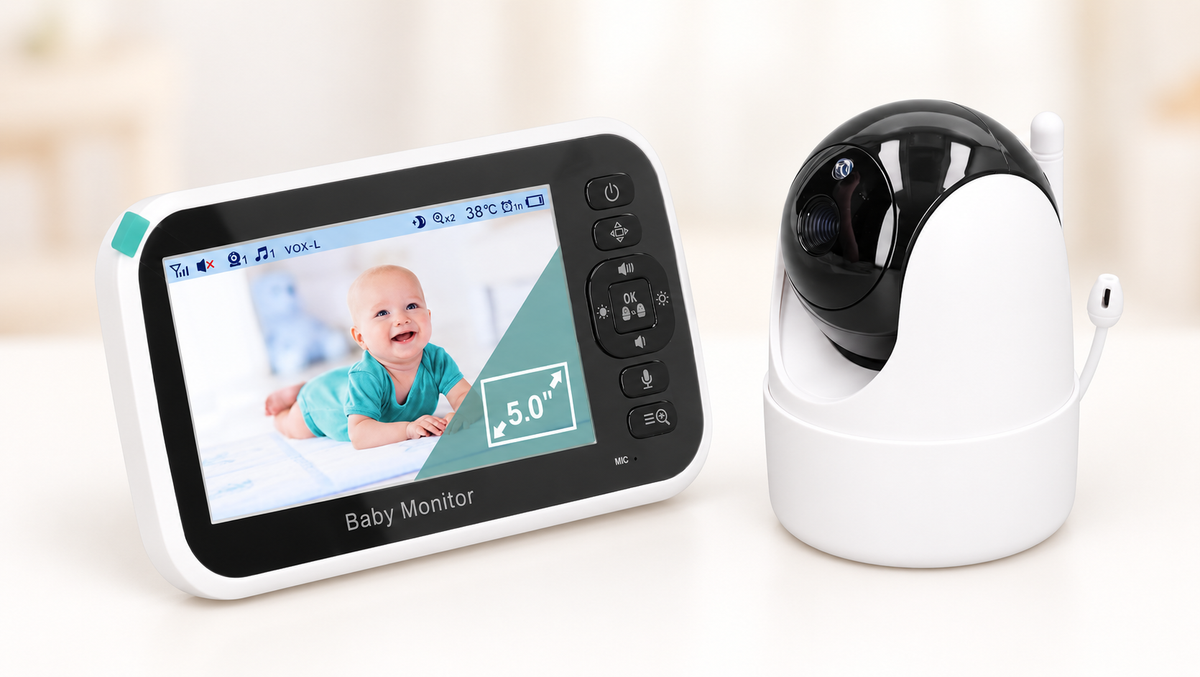 Video Baby Monitor me Ekran LCD 5″ – Komunikim Dykahësh dhe Monitorim në Kohë Reale