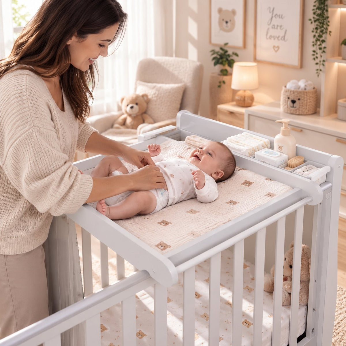 Ndërrues për Bebe mbi Shtrat – Cot Top Changer