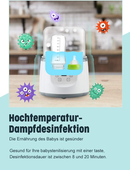 Ngrohës Multifunksional për Shishe 6-në-1 – Sterilizim, Shkrirje dhe Ekran LCD