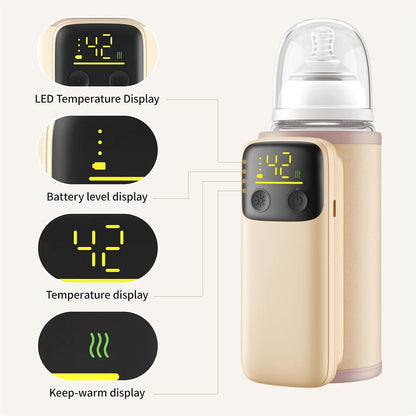 Ngrohës Portativ për Biberon me Ekran LCD – 8000mAh, 6 Nivele Temperature