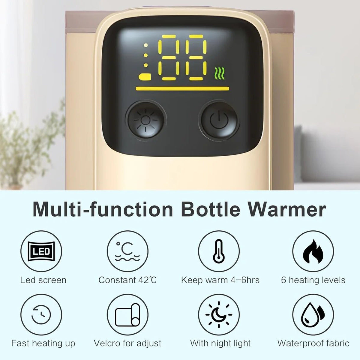 Ngrohës Portativ për Biberon me Ekran LCD – 8000mAh, 6 Nivele Temperature