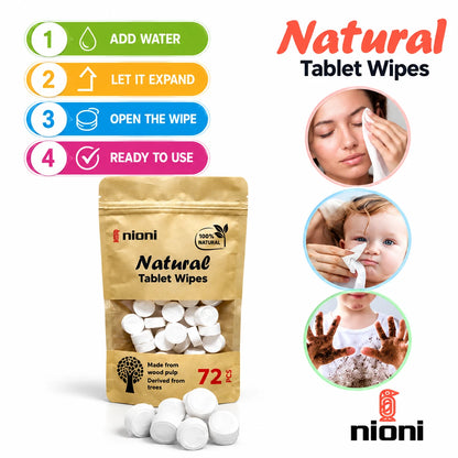 Peceta Tablet të Kompresuara Natyrale – 72 Copë me Shishe Uji