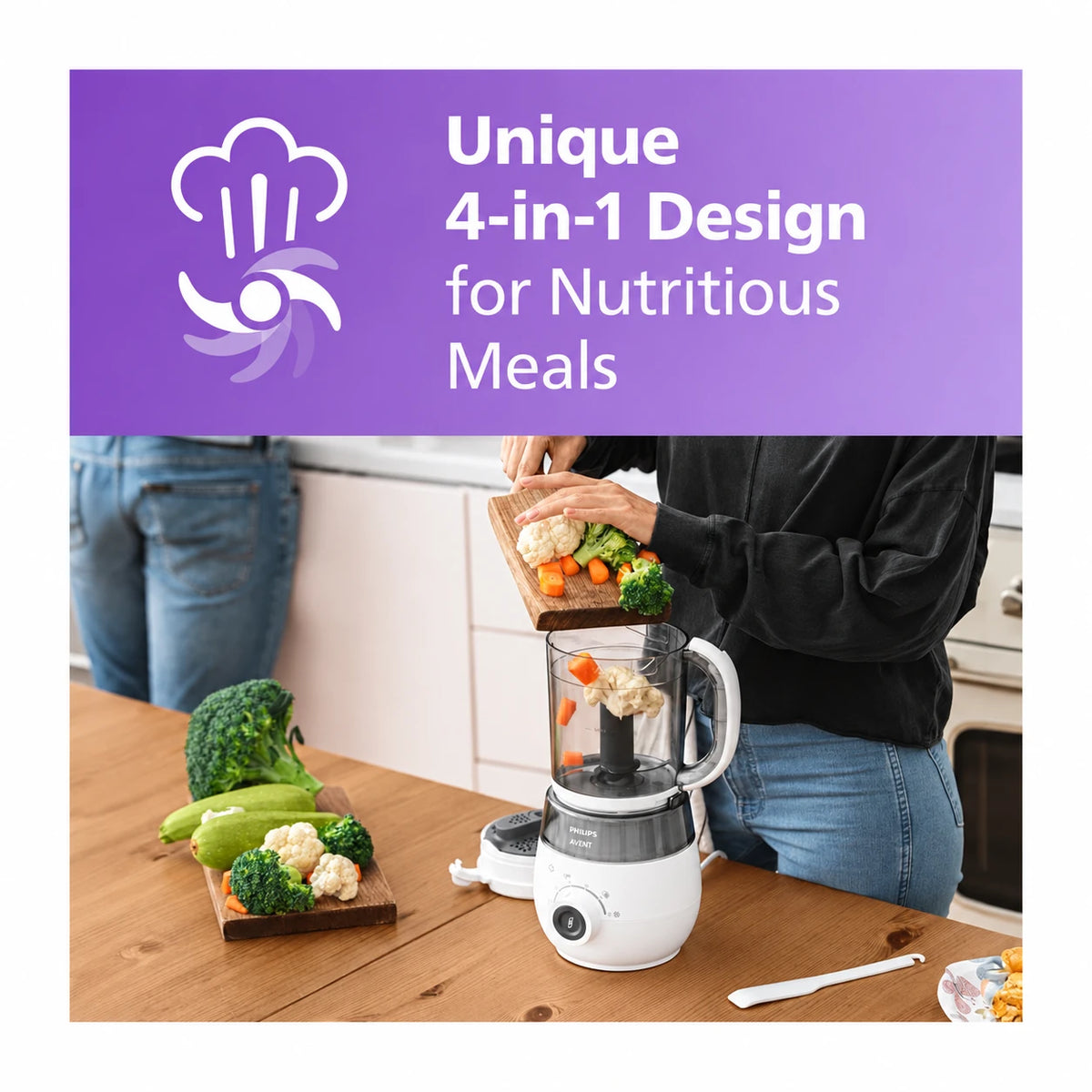 Philips Avent 4-në-1 SCF883/01 – Blender me Avullues për Ushqimin e Bebes