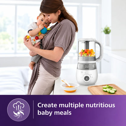 Philips Avent 4-në-1 SCF883/01 – Blender me Avullues për Ushqimin e Bebes
