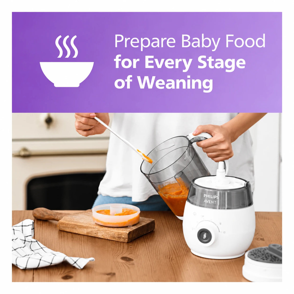 Philips Avent 4-në-1 SCF883/01 – Blender me Avullues për Ushqimin e Bebes